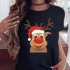 Merry Christmas Santa Leopard Plaid Tree Print Womens TShirt Casual Short Sleeve Top For Holiday Party Enthusiasts