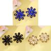 Elegant Alloy Diamondaccented Flower Earrings With Geometric Design For Wedding