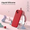 Coque pour iPhone 15 - Silicone - Rouge - Antidérapante - Flexible - 2 Verres Trempés