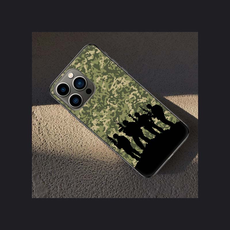 Camouflage Farbe Handyhülle Für Apple Iphone 16 15 Plus Weich 13 12 Mini Hülle 11 14 Pro Max Capa X XS XR 8 7 Schale Coque Silikon