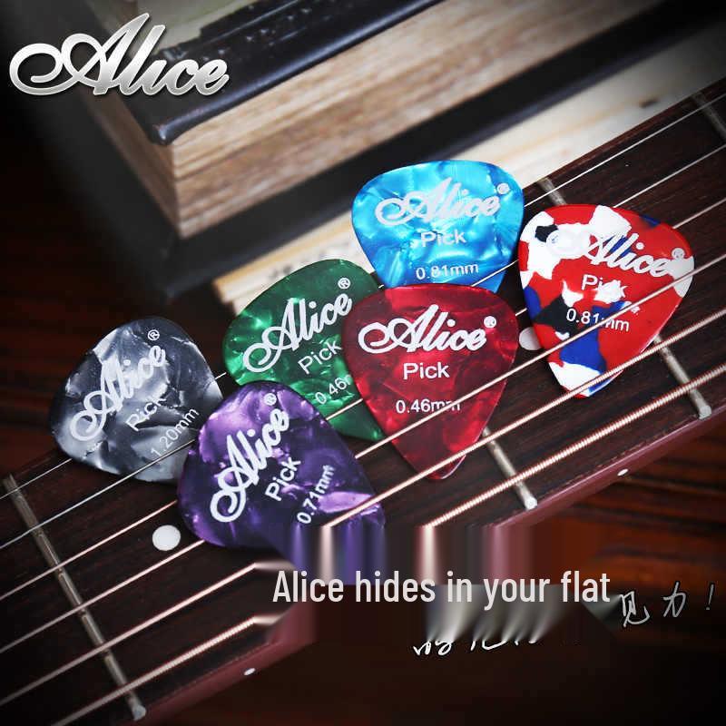 Alice Genuine Celluloid Picks: Ukulele, Electric Guitar & Wood Accessory Set