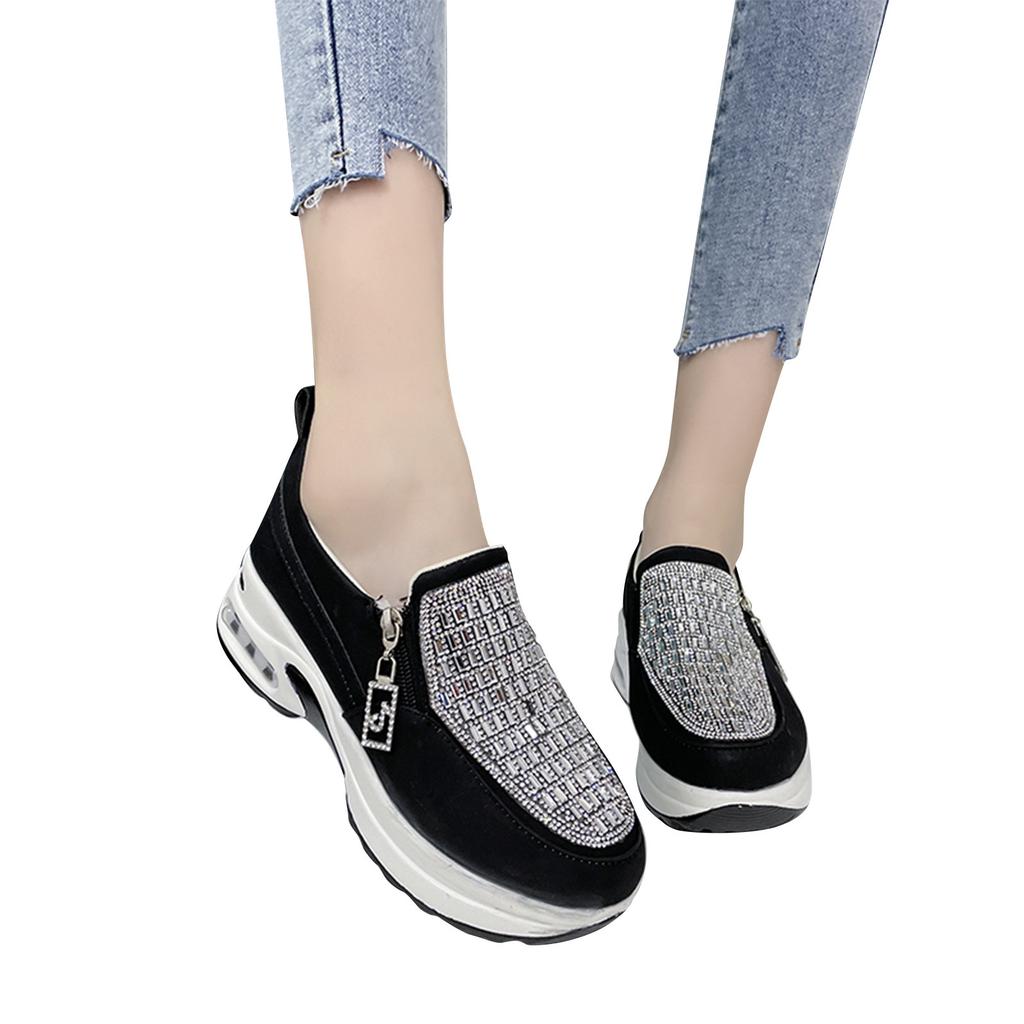 Running Sport Shoes  Thick Bottom Crystal  Casual Shoes
