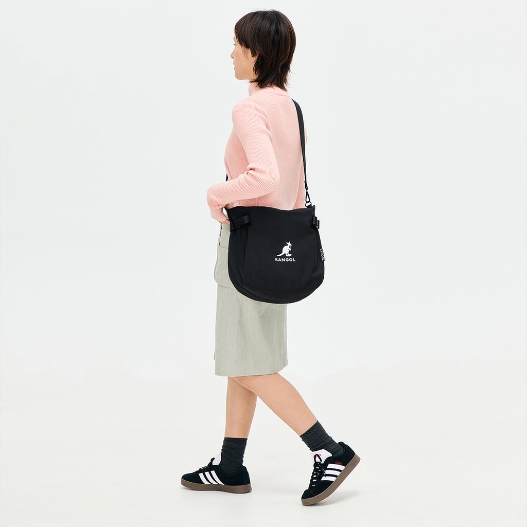 New KANGOL Nylon Large Capacity Shoulder Bag Crossbody Bag Unisex Glacier Blue/Black/Peach Pink/Mint Green/Khaki KGC1510