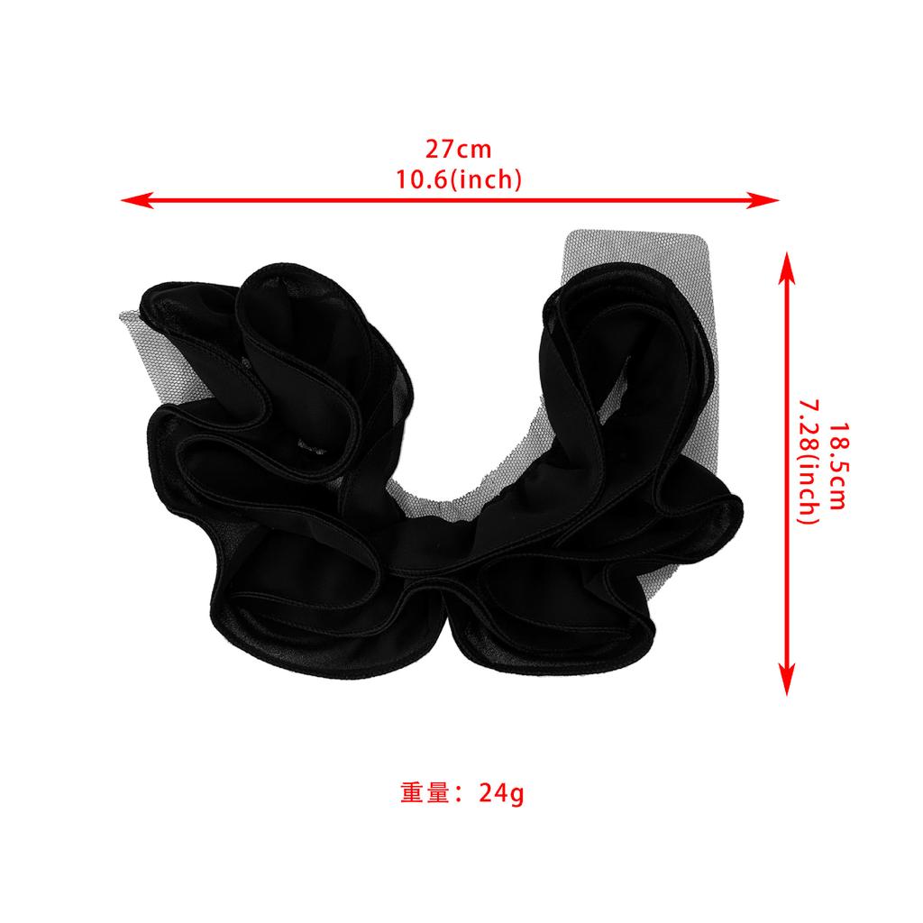 Black Pleated Flower Lace Decoration Front Collar Collar Flower Corsage Accessories Clothing Swimsuit Dress Cloth Sticker Accessories