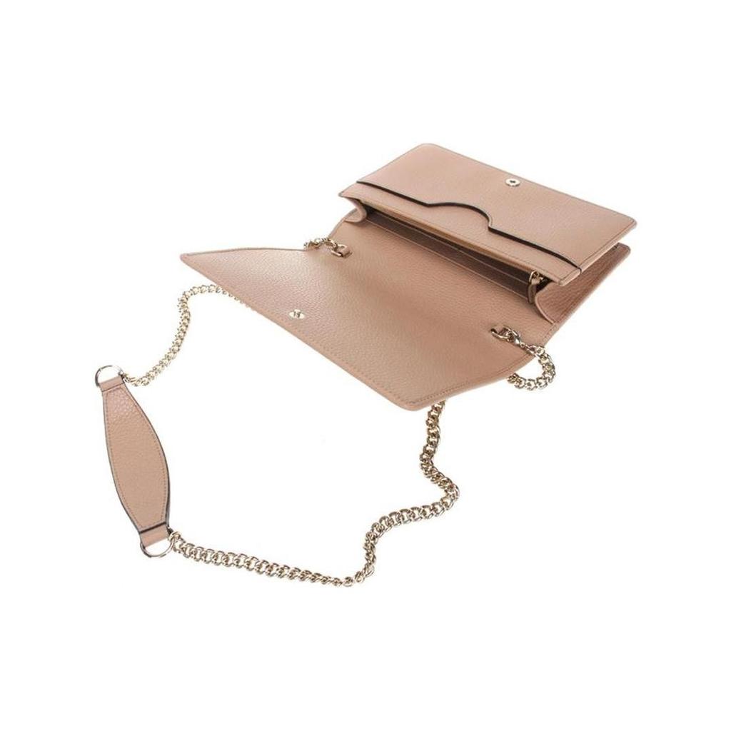 Gucci Soho Double G Logo Chain Shoulder Bag Women Shoulder Bag Light-Brown 598211-A7M0G-2754