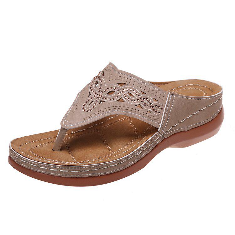 2022 Summer Rhinestone Thick Sole Plus Size Sandals