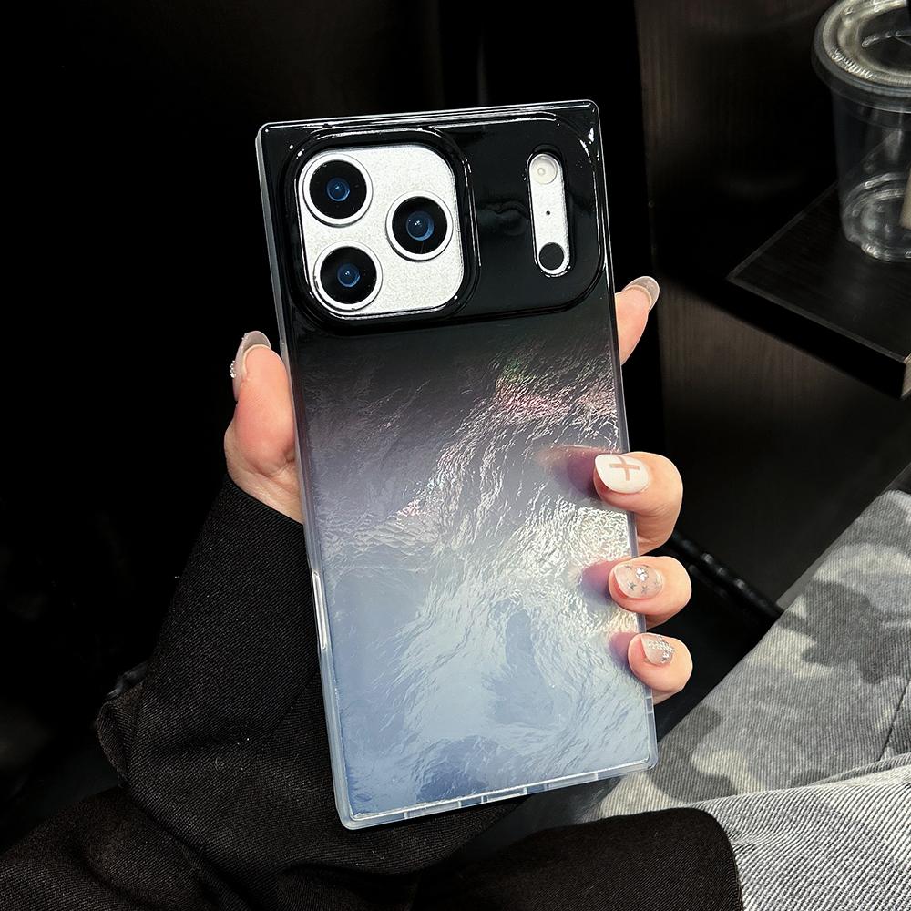 Gradient Color Camlet Pattern Phone Case For iPhone 17 16 15 14 Pro Max Shockproof Soft TPU Back Cover