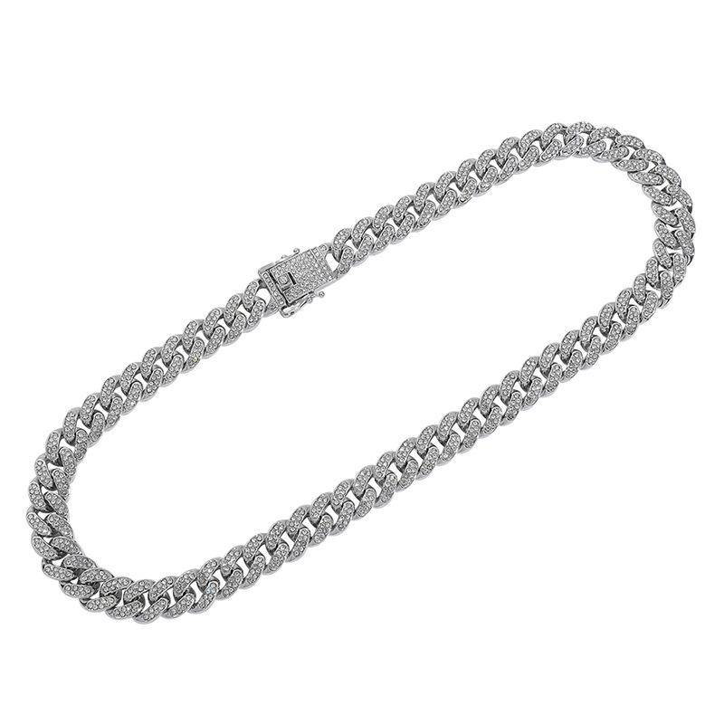 Collar para mascotas, aleación incrustada con pedrería, 13 mm, cadena cubana, adecuado para tamaños grandes, medianos y pequeños, collares para gatos y perros, collares