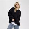 Solid color crew neck sweater European and American spring and autumn loose knitted sweater Ins pullover sweater women