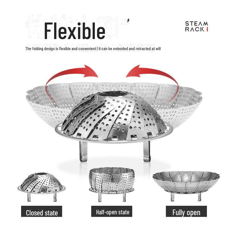 Stainless Steel Multifunctional Telescopic Steamer and Egg Rack