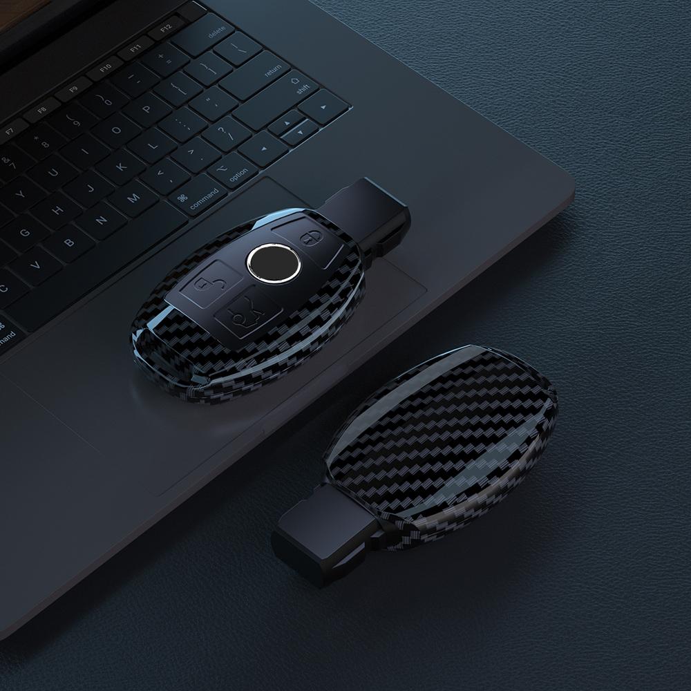 Carbon Car Key Case Cover Protector Shell For Mercedes Benz A B C E Class Gls Gla Glk Glc Cls Cla Amg W204 W205 W212 W463 W176