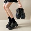 Platform-soled Versatile Loafers Women's 2025 Summer New Belt Buckle British Style Small Leather Shoes Single Shoes with Skirt