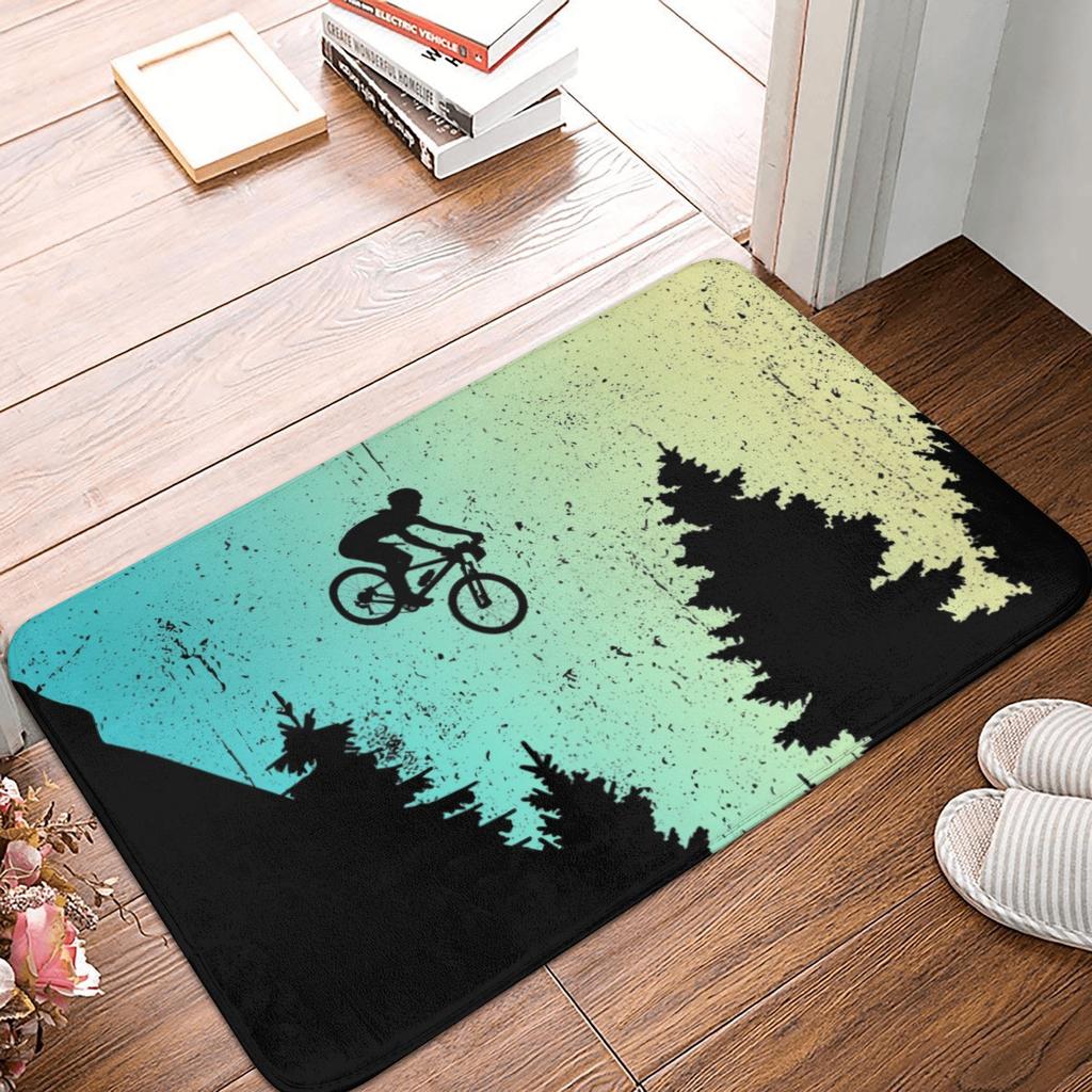 MTB Bicycle Doormat Anti-Slip Entrance Bathroom Kitchen Floor Door Mats Mountain Bike Bedroom Balcony Rug Carpet Footpad
