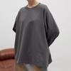 260g Pure Cotton Solid Colour Long Sleeve T-Shirt Women Loose Casual Round Neck Top
