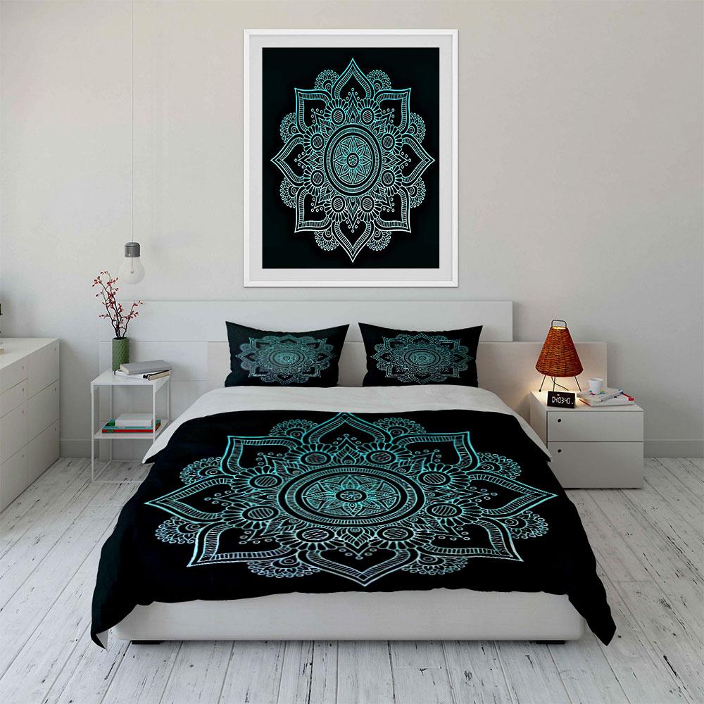 Mandala Art Decor Set Soft Comfortable Duvet Cover Bedding Set Included 1*Duvet Cover & 2*Pillowcases, Gift