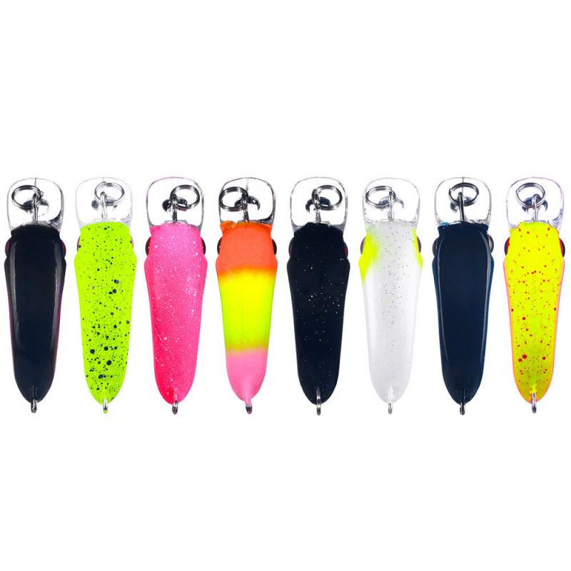 8PCS Bow-Shaped Minnow Micro-Lure 4CM-1.5GBait with Single Hook White Striped New Fishing Model Artifi