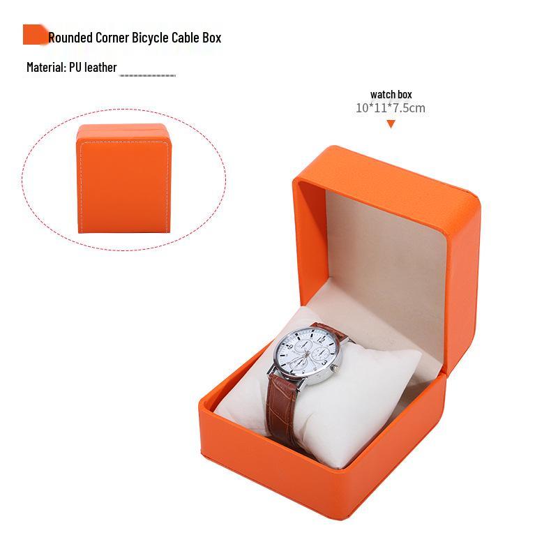 Frosted PU Flip-Top Watch and Jewelry Storage Box
