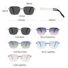 HBK Trend Rimless Square Sunglasses Custom Designer Metal Frame In Blue for Men and Women High Quality Unisex Fashion Glasses