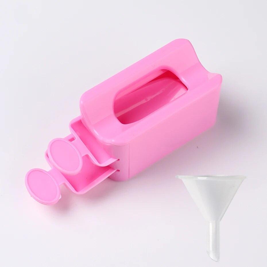 1PC Double Layer Nail Glitter Powder Recycle Box Nail Tool Dust Collector Sequin Rhinestone Container Holder Manicure Storage Case