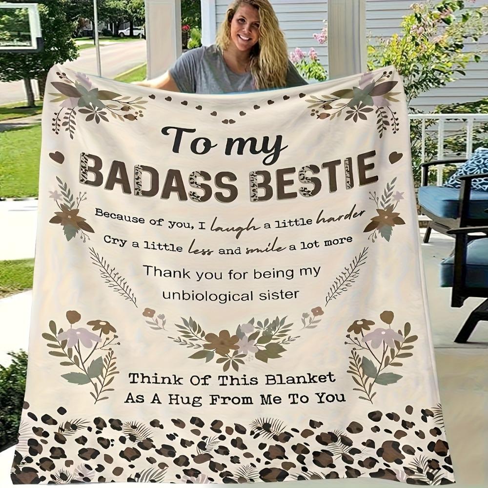 Gift Flannel Throw Blanket for Sisters Best Friends, Nap Blanket for Sofa Office Travel, Warm Air Conditioning Throw Blanket, Home Decor Birthday Gift