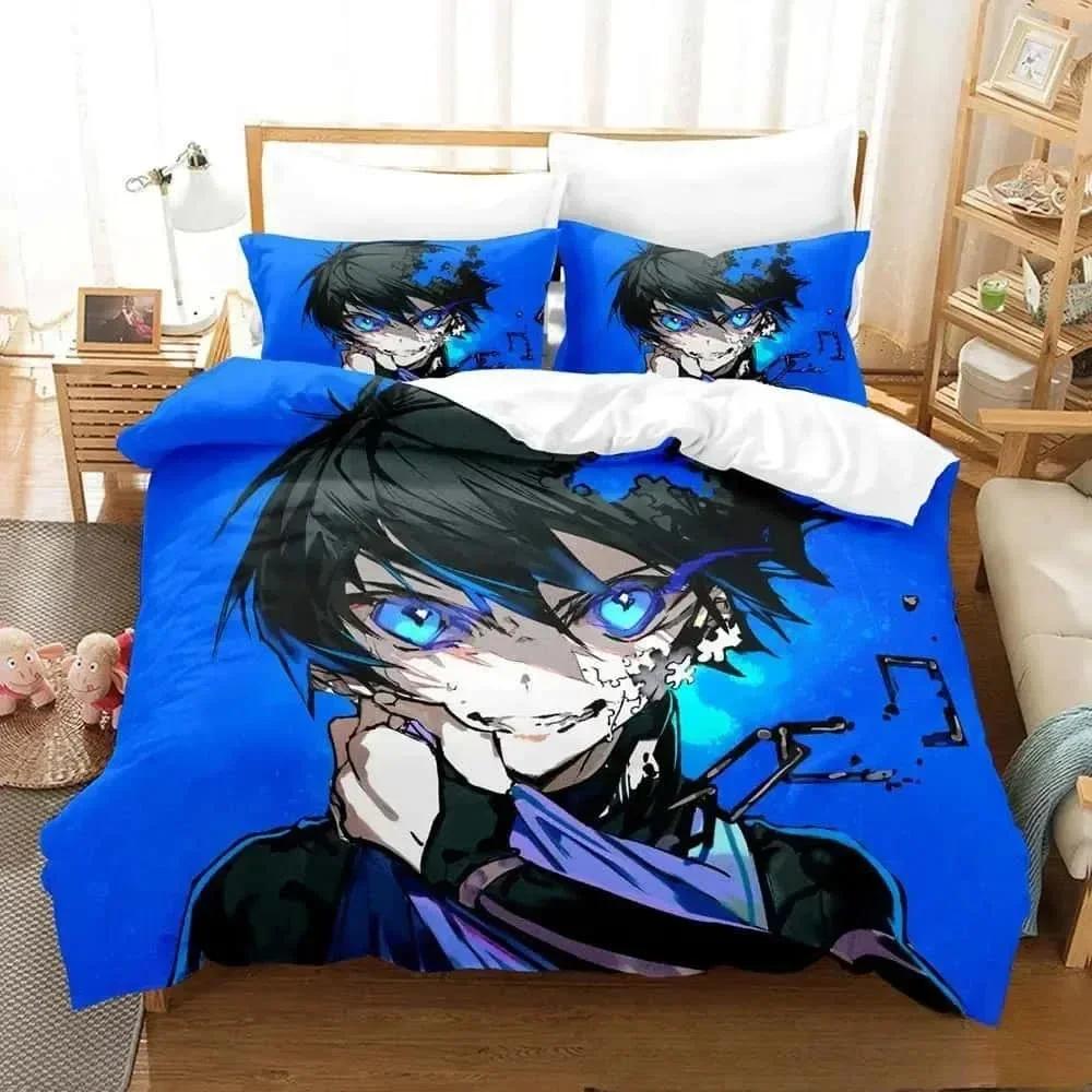 Moda 3D Print Anime Blue Lock Set de lenjerie de pat Băieți Fete Twin Queen King Size Husă de pilota Față de pernă Pat băieți Adulti Textile de casă