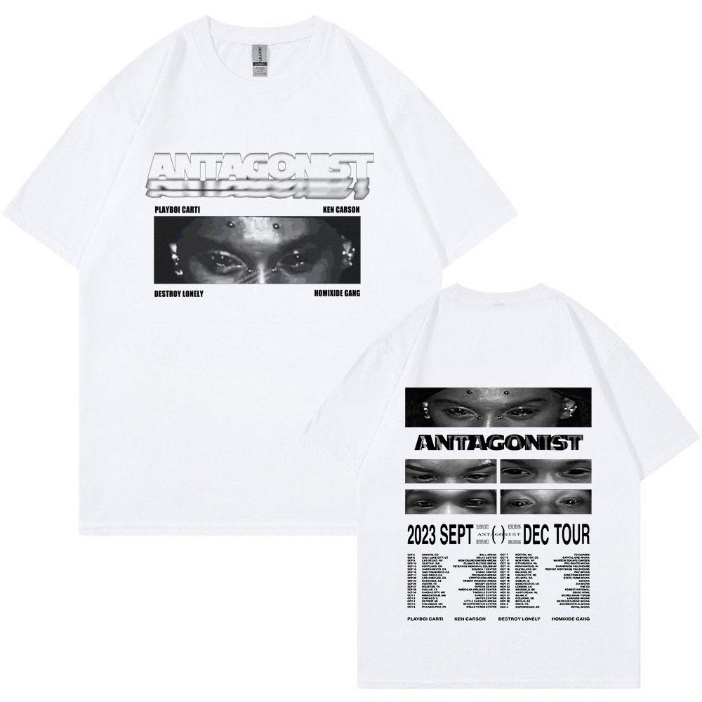 Rapper Playboi Carti Antagonist Tour T-shirt 2023 Concert Fans T Shirt Men's Fashion Hip Hop Short Sleeve Oversized T-shirts