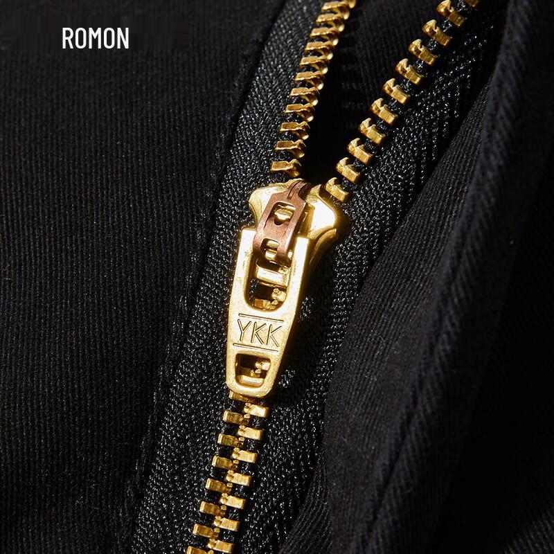 ROMON Men's Autumn/Winter Cotton Blend Straight-Leg Casual Pants