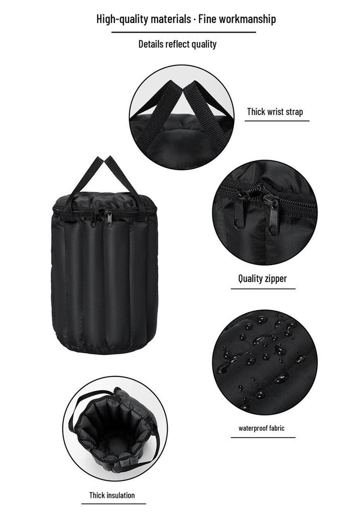 Insulated Waterproof Lunch Bag with Padding & Warming Sleeve