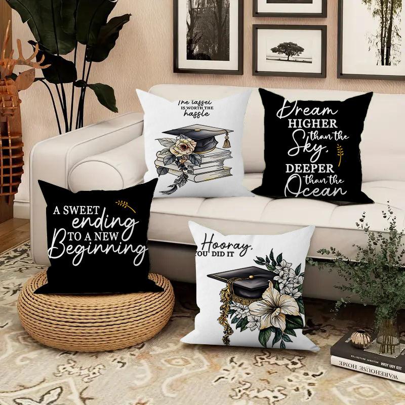 New Graduation Season Series Pillow Covers for Starting Graduation Gifts Home Sofa Decoration Pillow Cushion Cover
