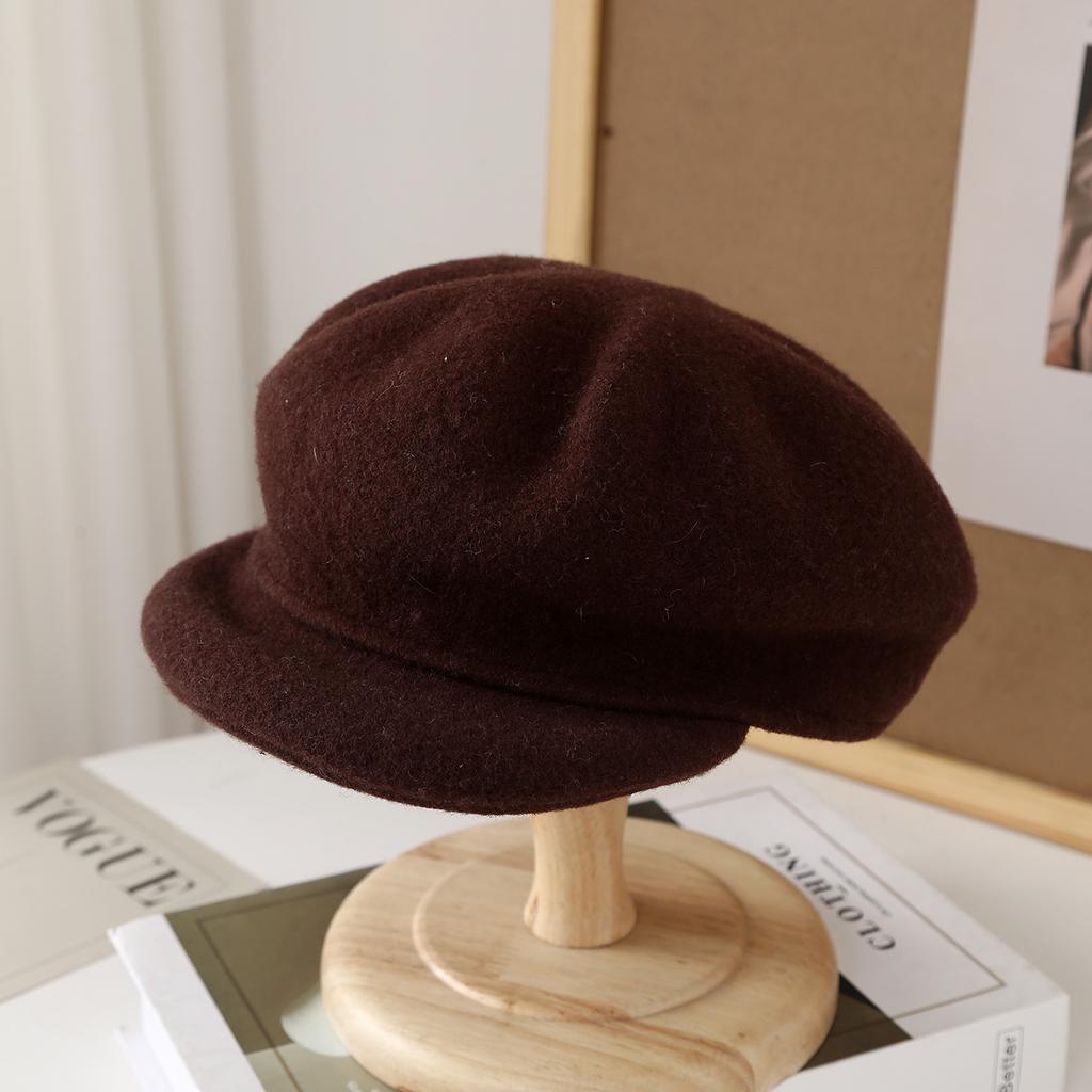 Wool Beret Autumn Winter Hats For Women Retro Painters Cap Trendy New Fisherman Cap Elegant Newsboy Cap