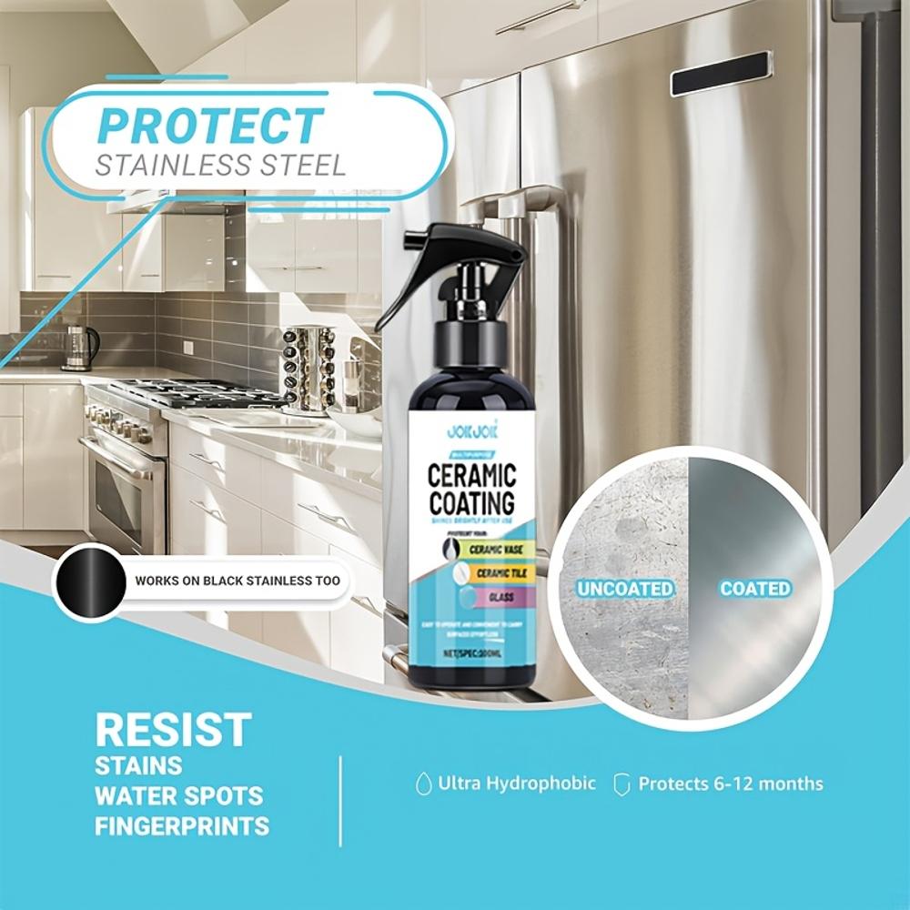 Ceramic Coating Spray Kit - Shine, Seal & Protect Kitchen & Bath Surfaces, Prevents Fingerprints On Appliances, Countertops and