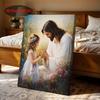 Canvas Artwork Featuring And a Young Girl in Prayer, Representing Christian Art.Makes a Lovely Holiday Present Or a Beautiful Gift for Family