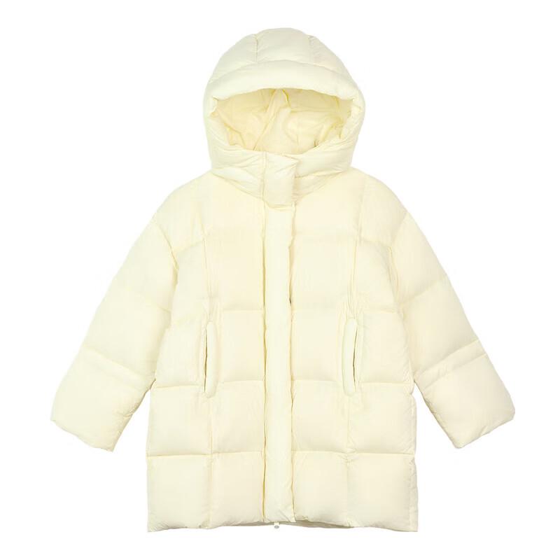 LUSONNORNOR Girls' Mid-length Hooded Down Jacket