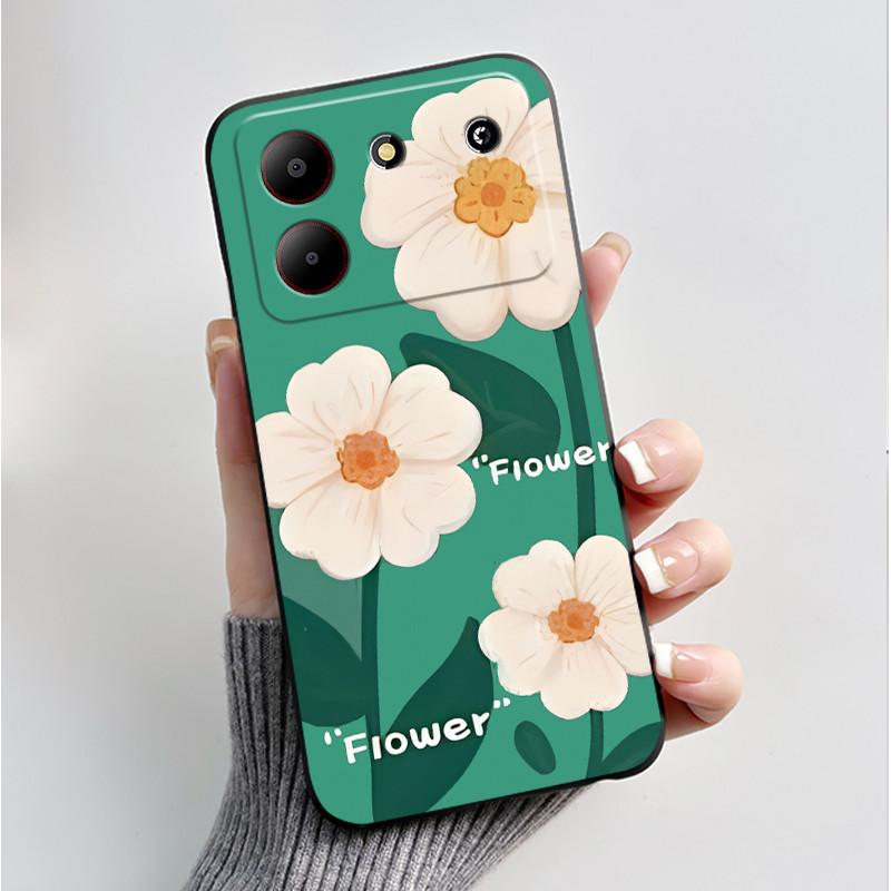 For ZTE Blade A54 Case Protective Soft Silicone Flower TPU Covers for ZTE BladeA54 4G Bumper For Blade A34 A 54 Phone Cases Bag