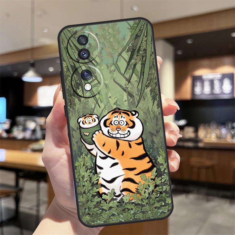 Cartoon Fat Tiger Case For Honor Magic 8 6 7 Pro Honor 400 200 70 90 Lite X8b X8c X9a X9b X9c X9d Win RT Cover