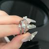 New Gothic Fashion Irregular Tassel Moonstone Rings Y2K Lava Chain Star Opal Stone Ring Pearl Rings Set for Women Jewelry