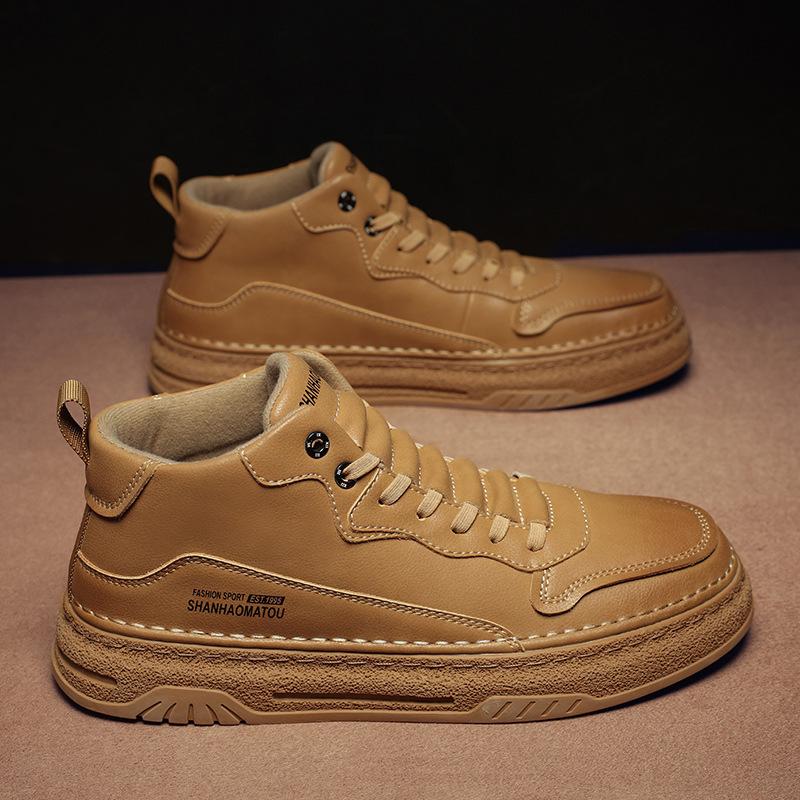 

Winter new breathable sports men s shoes versatile fashion casual board shoes men s height increase non-slip lightweight mid-top trendy shoes 44