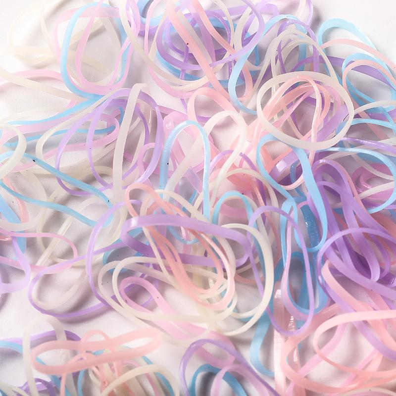 500/1000pcs Colourful Disposable Rubber Band Elastic Hair Bands for Girls Children Ponytail Holder Bands Kids Hair Accessories