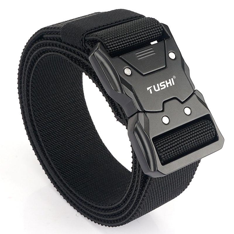 Men's Tactical Quick Release Elastic Stretch Belt for Casual Workwear and Outdoor Training