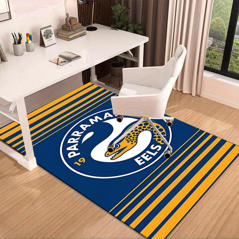 Parramatta Eels Team Crest Area Rug Office rug, Chair Rug, Decor Carpet Livingroom bedroom Mat, Large Size Fan gifts Christmas gifts