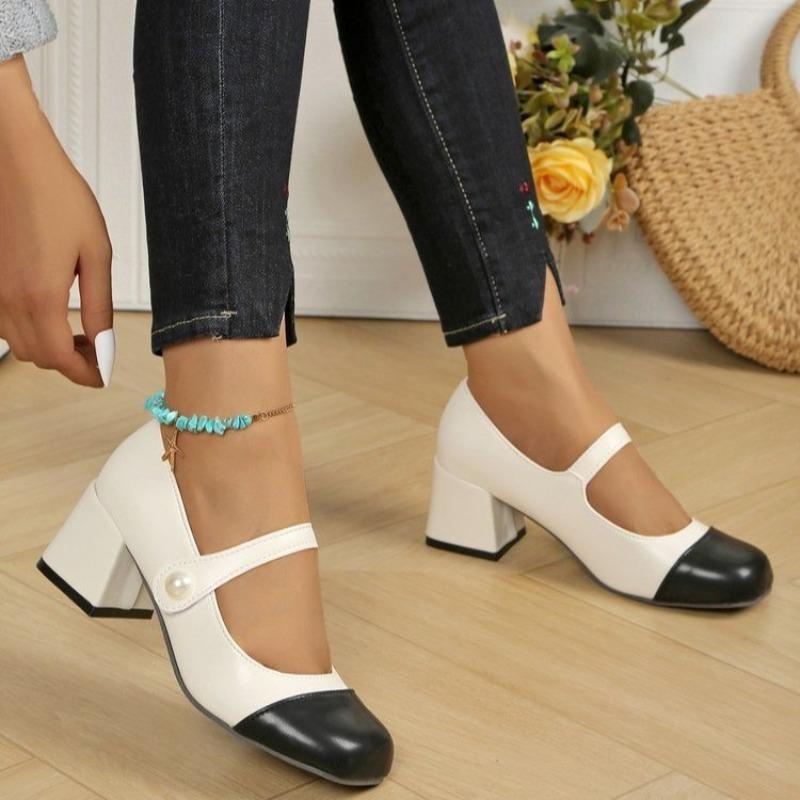 Flat Shoes for Women 2025 Spring and Autumn New Square Toe Women's Patchwork Plus Size Women's Shoes Plus Size Zapatillas Mujer