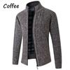 Men's Casual Knit Cardigan Sweaters Slim Fit Fleece Full Zip Thick Knitted Cardigan Winter Outwear