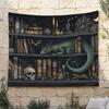 The Wizard's Bookshelf Tapestry, Vintage Fantasy