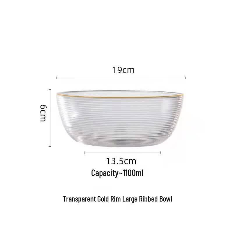 European Gold Rim Glass Bowl