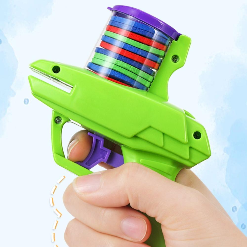 Giocattolo per bambini all'aperto con pistola a disco in schiuma, lanciarazzi con disco volante, giocattolo interattivo per bambini con doppio genitore-figlio