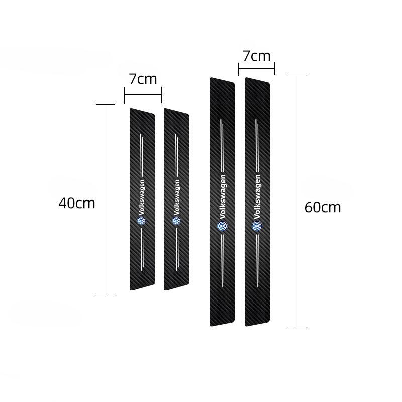 

2026 Hot For Volkswagen VW 4Pcs Carbon Fiber Pattern Car Doorsill Stickers Anti-scratch Protector For VW GTI Golf 7 Polo R-Line