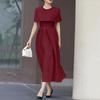 ZANZEA Women Elegant Casual Round Neck Summer Short Sleeve Dresses