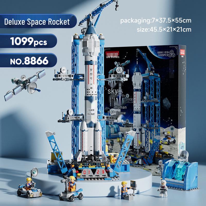 Spacecraft Starship Falcon Toy Building Blocks - Children's Rocket Assembly Set