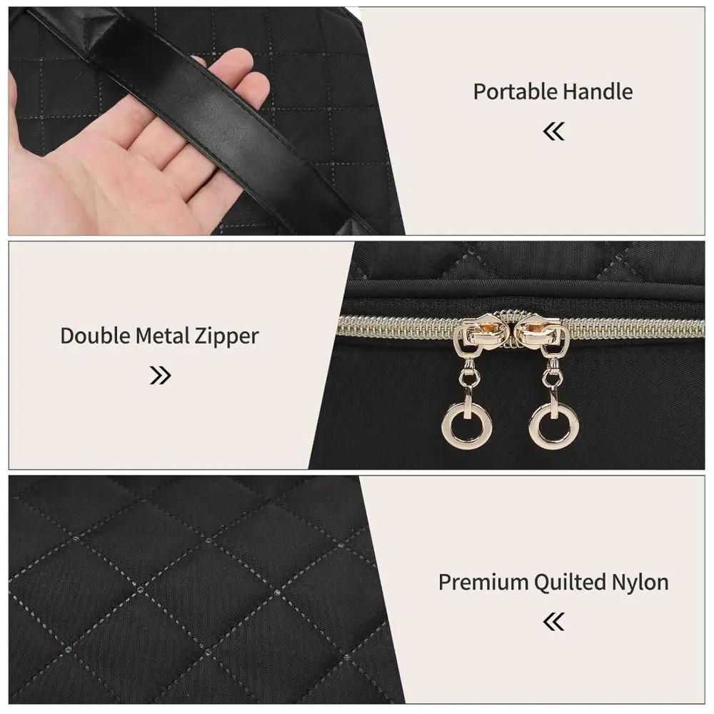 Double Layer Nail Polish Organizer Bag Holds 60 Bottles Large Capacity Nail Supplies Organizer Travel Case Makeup Bag