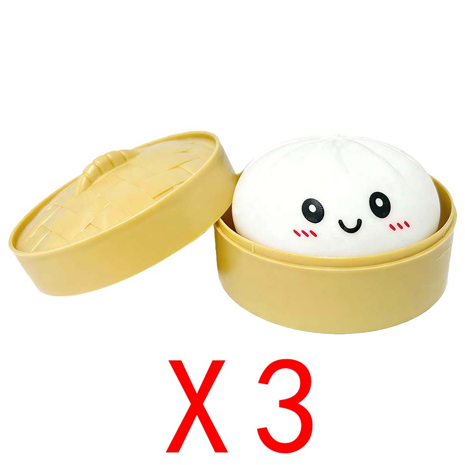 Toys Colorful Dumpling Squishes Stress Balls Fidget Sensory Simulation Food Squishies Bun with Steamer Squeeze Dough Ball Gifts